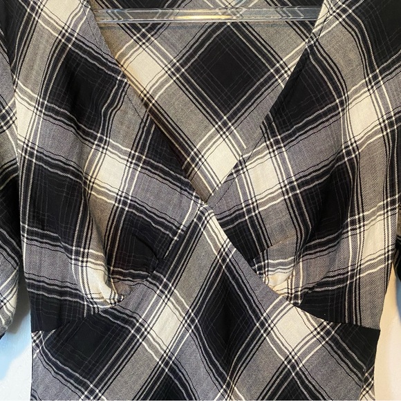 ASOS Petite Mini Tea Dress in Black Check - Picture 7 of 14